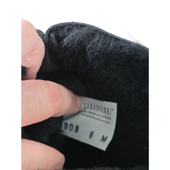 La Canadienne Heritage Women Size 8 Harlan Asymmetrical Boot in Black Shearling - Picture 5 of 8